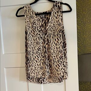 Joie Animal Print Sleeveless Blouse